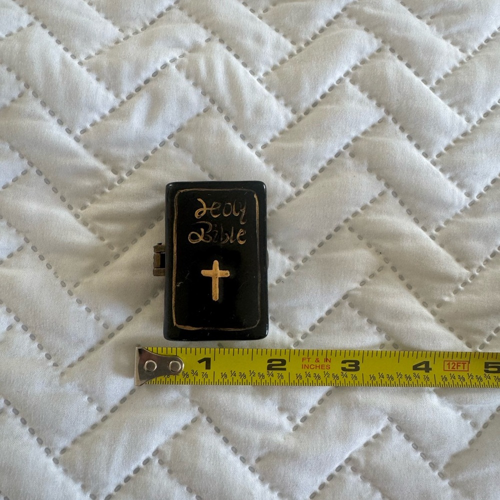 Black Mini Holy Bible trinket